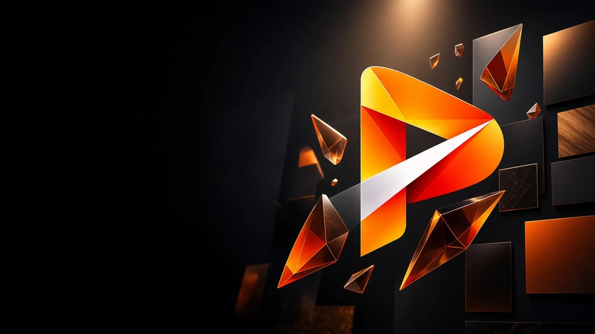 Designer shaping a glowing geometric identity in a futuristic studio